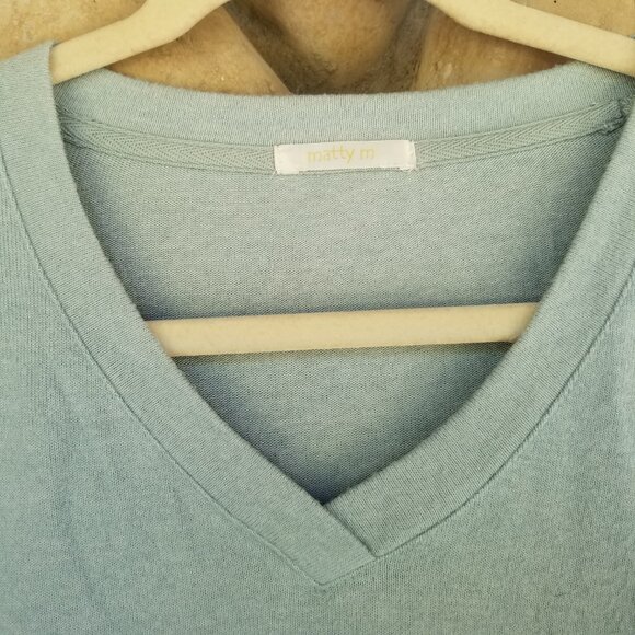 Matty M Light Blue V-Neck Sweater - Picture 6 of 6